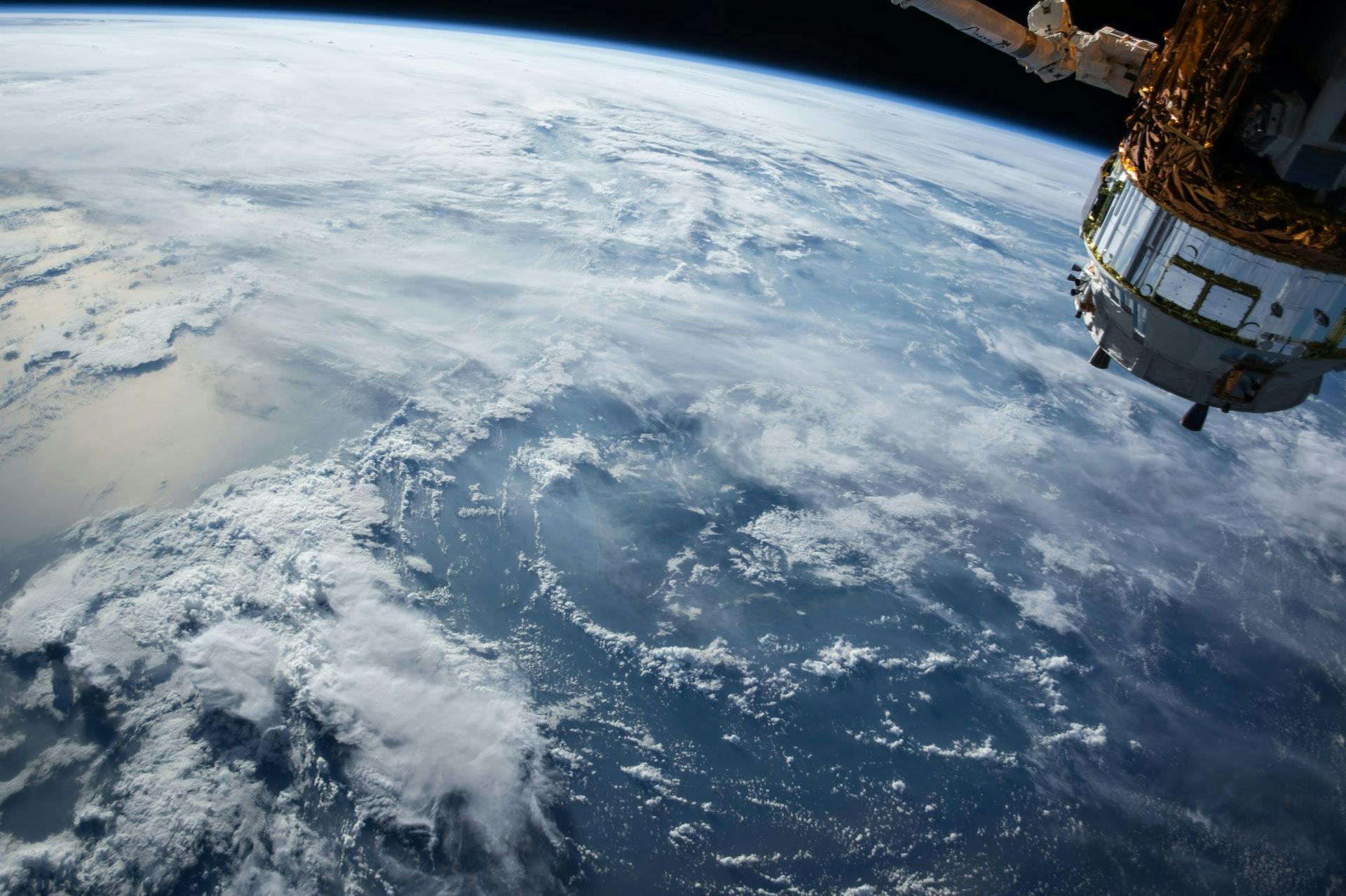 Peaceful retreat in Space with stunning view of Earth